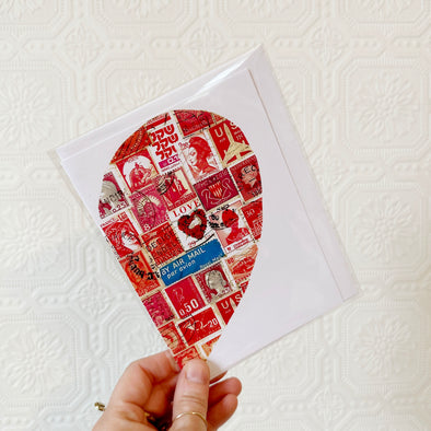 Stamp Collage Cards - Heart
