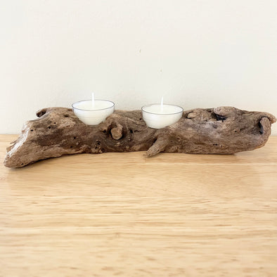 Driftwood Candle Holder - Two Candles