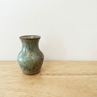 Hourglass Speckled Sage Bud Vase