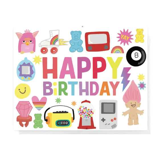 Retro Love, Happy Birthday Greeting Card
