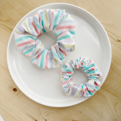 Pastel Stripe Scrunchies