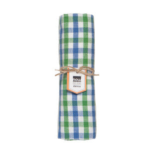 Tea Towel - Blue + Green Plaid