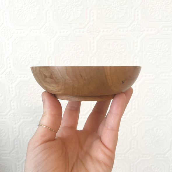 Shallow and Small Cherry Wood Bowl