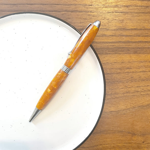 Orange Mosaic Resin Pen