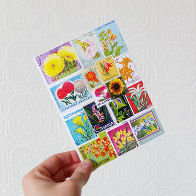 Stamp Collage Cards - Big Flowers